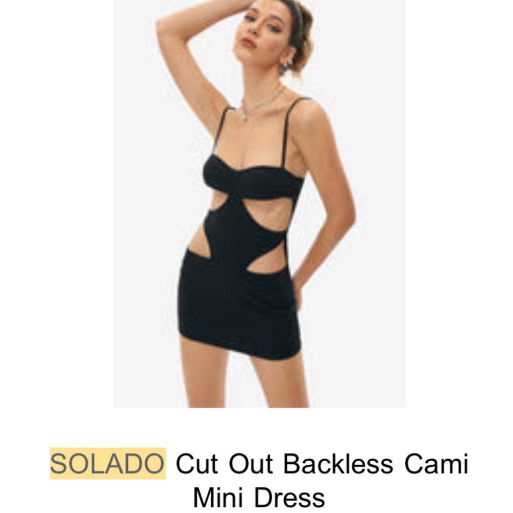 SOLADO black cutout bodycon dress SIZE SMALL